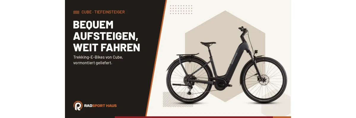 Cube Tiefeinsteiger-E-Bikes: bequem aufsteigen, weit fahren - Cube Tiefeinsteiger E-Bikes: Kathmandu Hybrid