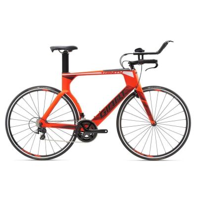 GIANT TRINITY ADVANCED Race-Ready Upgrade mit Giant SL1Aero Carbon Laufrädern Neon Red Tri TT Bike 2018
