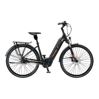 KTM MACINA CITY 5 Tiefeinsteiger City E-Bike 2019 | Black Matt+Grey+Orange