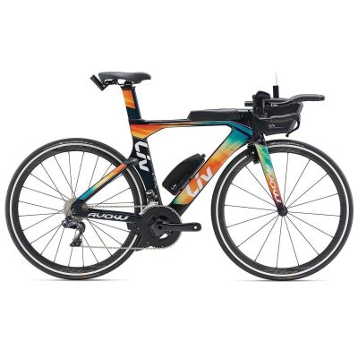 Liv Avow Advanced Pro 1 Damen-Triathlon-Rad 2019 | Darkgreen-Green-Orange Matt