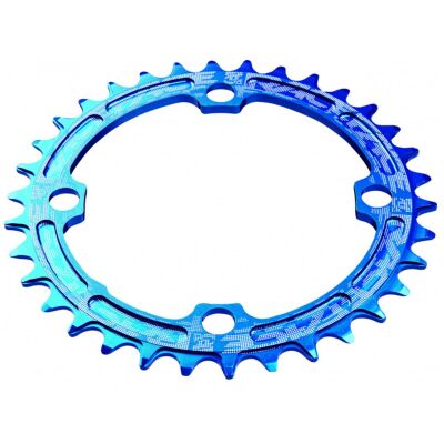 Race Face CHAINRING NARROW WIDE 4-BOLT 104MM 10/11/12-SPEED 38T BLUE