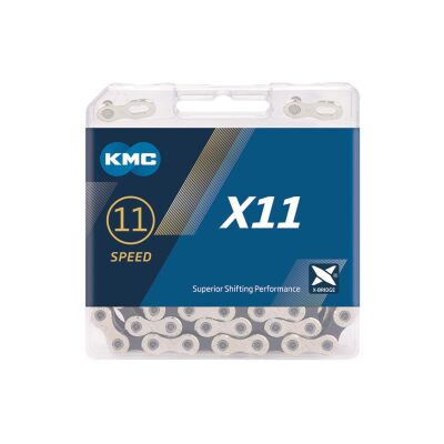 Schaltungskette KMC X11 silber/schwarz 1/2" x 11/128", 114 Glieder,5,65mm,11-f.