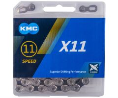 Schaltungskette KMC X11 silber/schwarz 1/2" x...