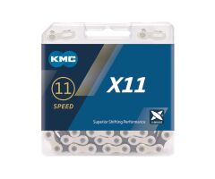Schaltungskette KMC X11 silber/schwarz 1/2" x...