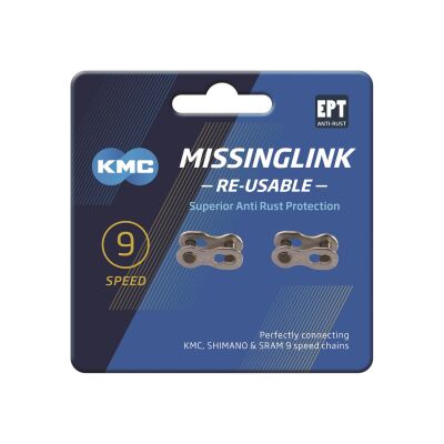 Missinglink KMC 9R Silber EPT 2 Stück f. Ketten 6,6mm,9-fach C09EPTR00