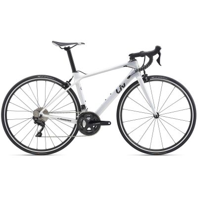 Liv Langma Advanced Damen-Aero-Rennrad 2020 | Rainbowwhite / Solidblack Satin