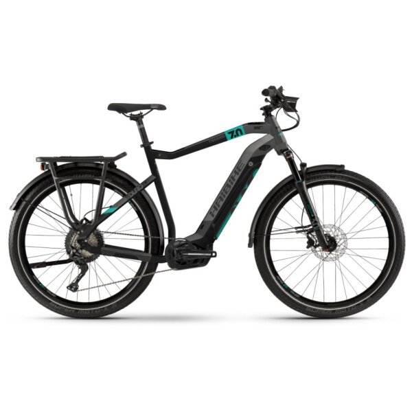 Haibike SDURO Trekking 7.0 Herren i500Wh E-Bike 11G SLX 2020 | schwarz/türkis/anthrazit