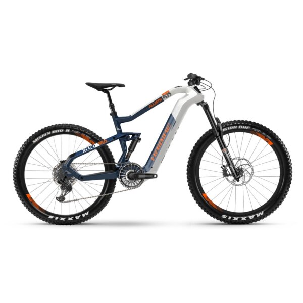 Haibike XDURO AllMtn 5.0 i630Wh Flyon E-Bike 11-G NX 2021 | weiß/blau/orange