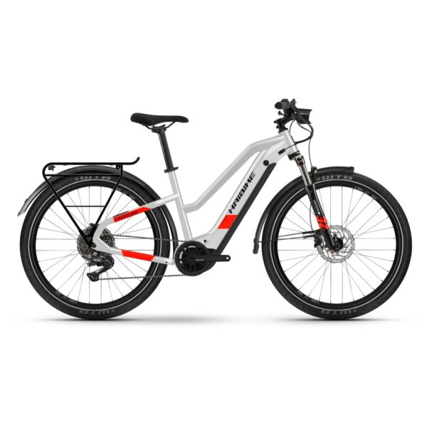 Haibike Trekking 7 630Wh Trapez Trekking E-Bike 2025 | cool grey/ red matte