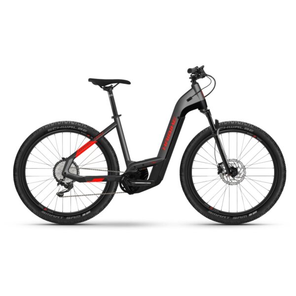 Haibike Trekking 9 Cross 625Wh Tiefeinsteiger Trekking E-Bike 2025 | anthracite/ red