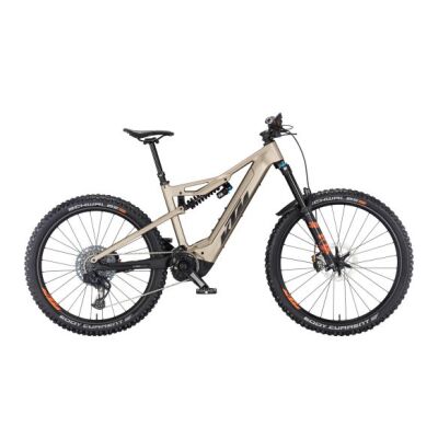 KTM MACINA PROWLER PRESTIGE E-MTB Fully 2024 | platin bronze matt (black+orange)