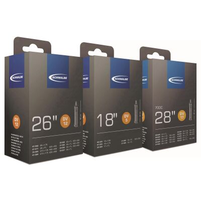Schwalbe Fahrradschlauch DV Ventil 28 Zoll | ETRTO: 18/28-622/630 | DV | Nr.: 15 | Ventillänge: 40 mm
