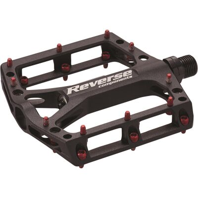 REVERSE Plattformpedal Black One Gewinde: 9/16 Zoll | gedichtetes Industrielager | schwarz / rot | SB-Verpackung