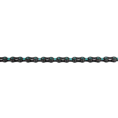 KMC Fahrrad Kette DLC11 Kompatibilität: 11-fach | SB-Verpackung | schwarz / celeste | 118 Glieder