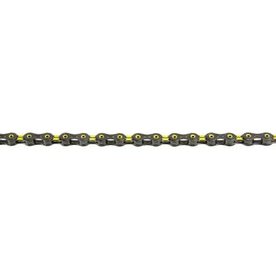 KMC Fahrrad Kette DLC11 Kompatibilität: 11-fach | SB-Verpackung | schwarz / gelb | 118 Glieder
