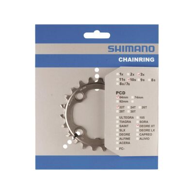 SHIMANO Kettenblatt FC-M7000 Deore SLX 22 Zähne | schwarz | Lochkreis: 64 mm