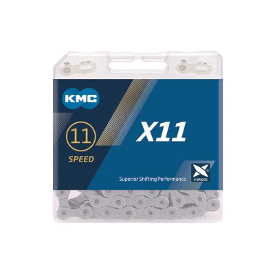 KMC Fahrrad Kette X11 Kompatibilität: 11-fach | SB-Verpackung | grau | 118 Glieder