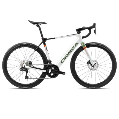 Orbea GAIN M20i 20mph E-Gavel Bike 2024 | White Chic - Metallic Green Artichoke XXL