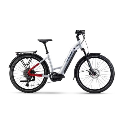 Haibike TREKKING 7 800Wh Tiefeinsteiger Trekking E-Bike 2026 | soft grey/red/blue glänzend