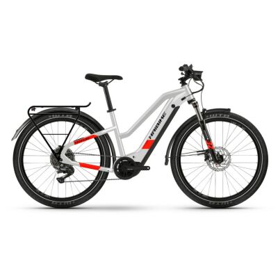 Haibike Trekking 7 i630Wh E-Bike Low Standover 11-G Deore 2023 | cool grey/red matte