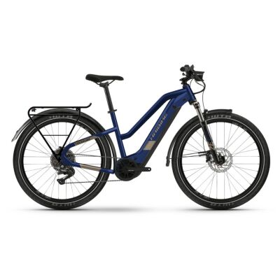 Haibike Trekking 7 i630Wh E-Bike Low Standover 11-G Deore 2023 | blue/sand