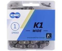 KMC K1 Kette Wide, 1/2" x 1/8", silber / schwarz