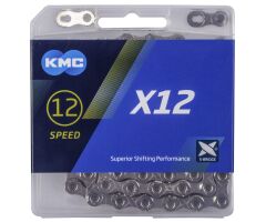 KMC X12 Kette silber / schwarz, SB-verpackt, 126 Glieder
