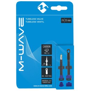 M-WAVE Tubeless Ventil F/V M-WAVE, Carbon, Länge 35mm