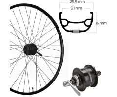 Vorderrad 28",Centerlock, schwarz, Nabendynamo