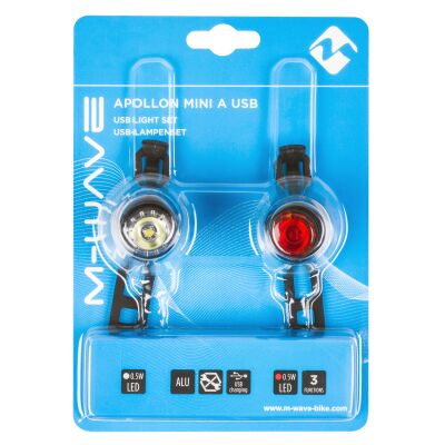 M-WAVE Apollon Mini A USB Akku-Beleuchtungsset