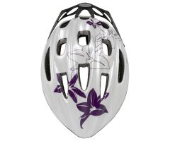 M-WAVE Active White Flower Fahrradhelm