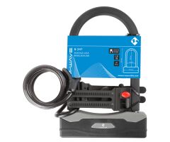 M-WAVE B 247 & S 8.18 L Bügelschloss mit Spiralkabel