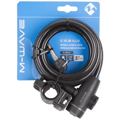 M-WAVE S 10.18 Illu Spiralkabelschloss