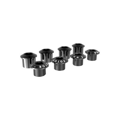 ROTOR ROAD 2X BOLT SET - 4 BOLTS/4 NUTS - BLACK Kettenblattschrauben