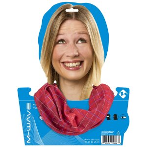 M-WAVE red/blue squared Multifunktionstuch