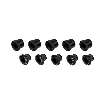 ROTOR RD BOLT SET 5 BOLTS/5 NUTS BLACK Kettenblattschrauben