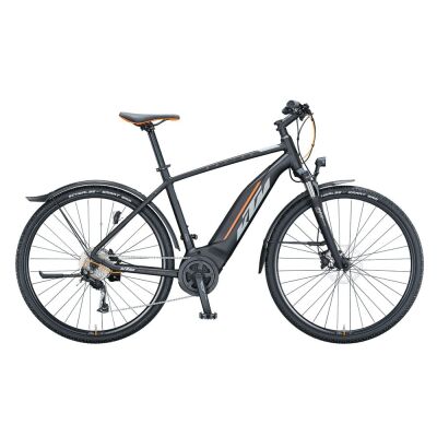 KTM MACINA CROSS P510 STREET H E-Bike Crossrad 2021 | black matt (grey+orange)