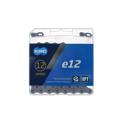 KMC Schaltungskette e12 EPT | 1/2"x11/128",130 Gl.,12-f.,dunkel silber