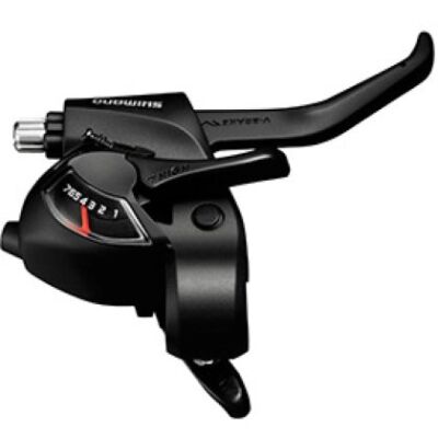 SHIMANO Schalt-/Bremshebel "ST-EF 41" Mod. 15 SB-verpackt, EZ Fire Plus, für V-Brake und mechanischen Scheibenbremsen mit optischer Ganganzeige, 2-Finger, schwarz