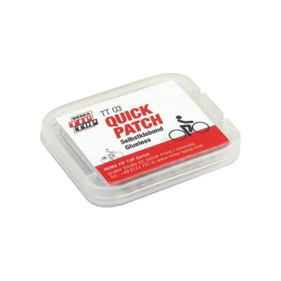 TIP TOP Flickzeug "TT03 Quick Patch" Für Fahrradschläuche , 6 selbstklebende Flicken, 1 Rauhpapier, 1 Anleitung