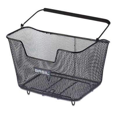 Basil Hinterradkorb Base M Stahl | 30x42,5x23cm, schwarz, engmaschig